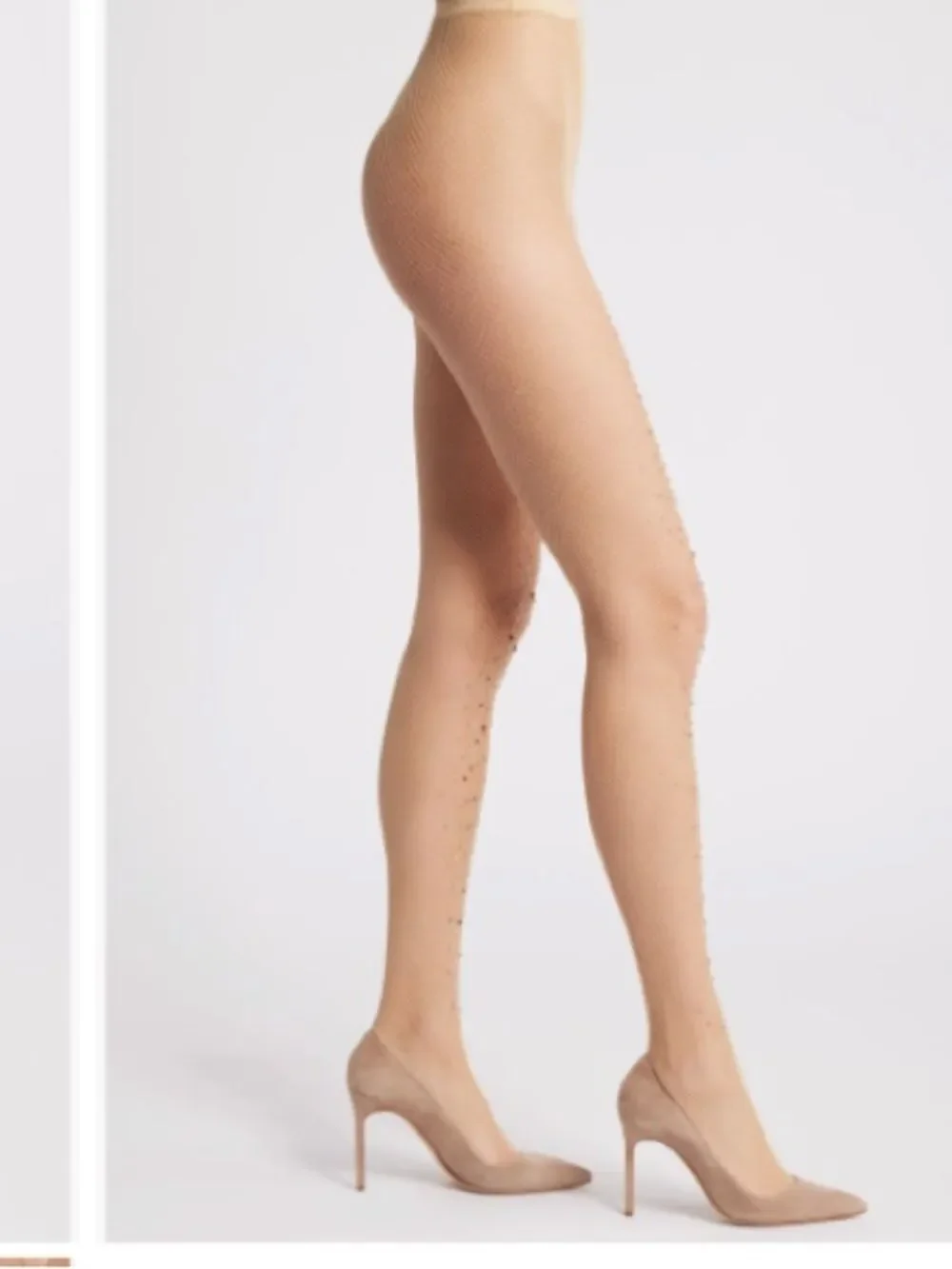 HIGH HEEL JUNGLE Glitter Fishnet Tights, Nude, One Size, NWT Sealed